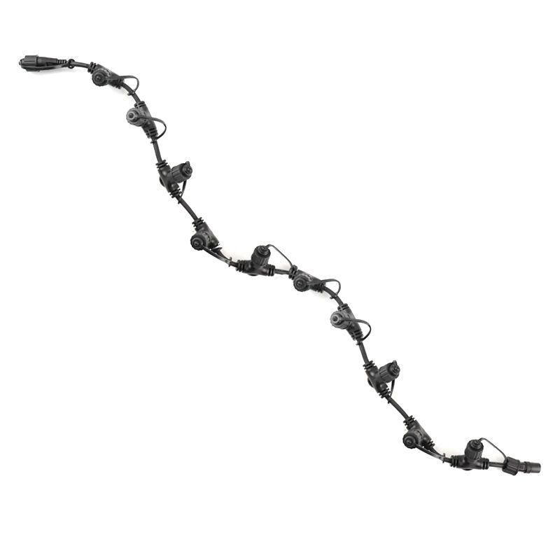 1m zwarte verdeelkabel, Met 10 uitgangen 1m zwarte verdeelkabel, Met 10 uitgangen