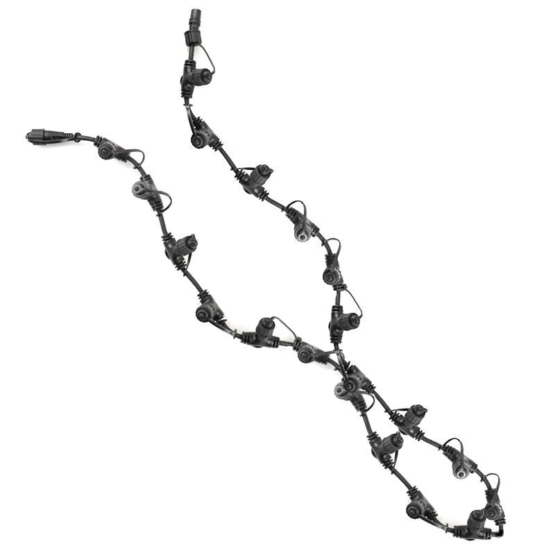 2m zwarte verdeelkabel, Met 20 uitgangen 2m zwarte verdeelkabel, Met 20 uitgangen