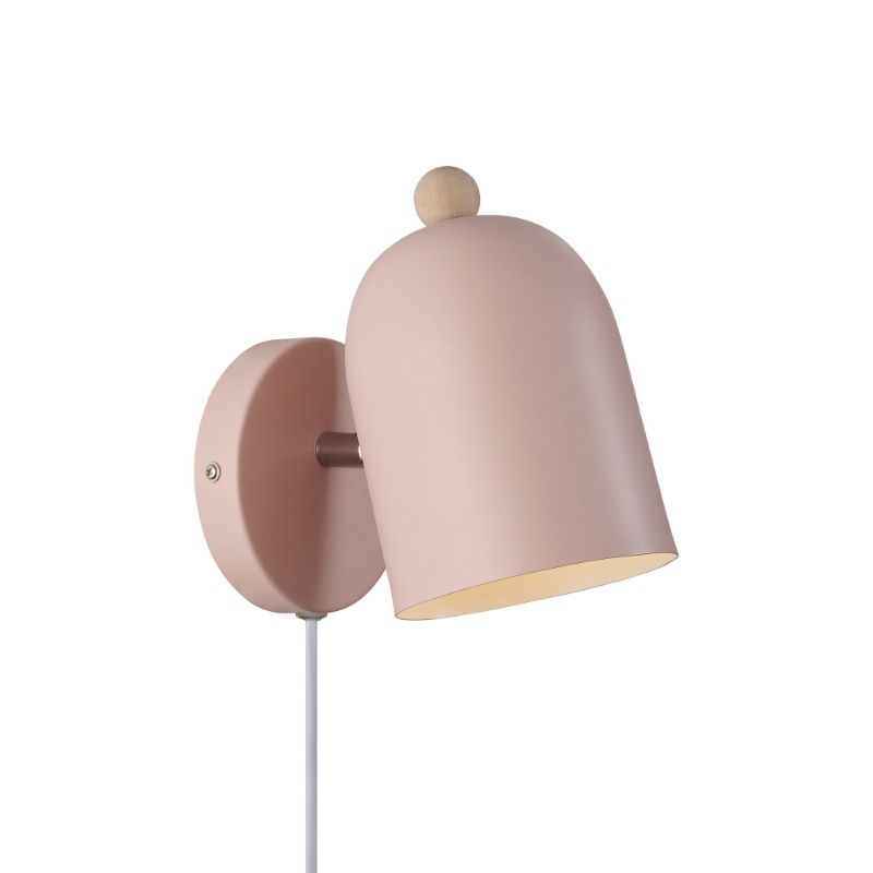 Roze kinderkamer wandlamp metaal, Gaston, met schakelaar