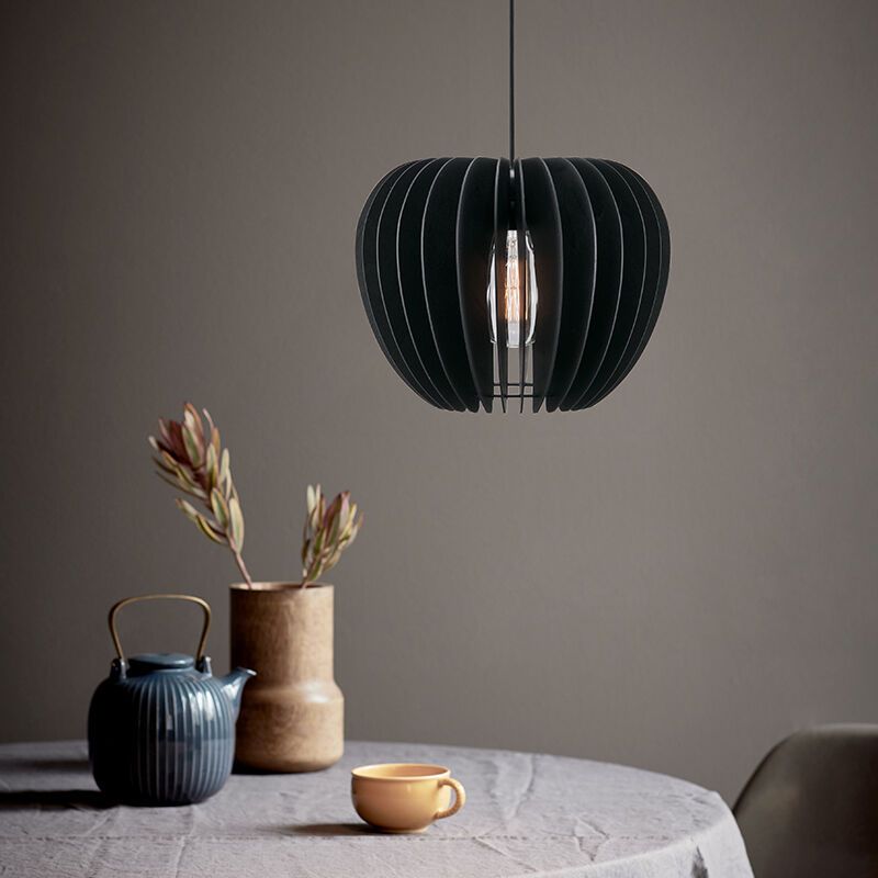 Zwarte hanglamp hout, Tribeca