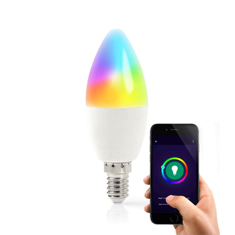 E14 Wifi Smart LED Lamp, alle kleuren en warm wit