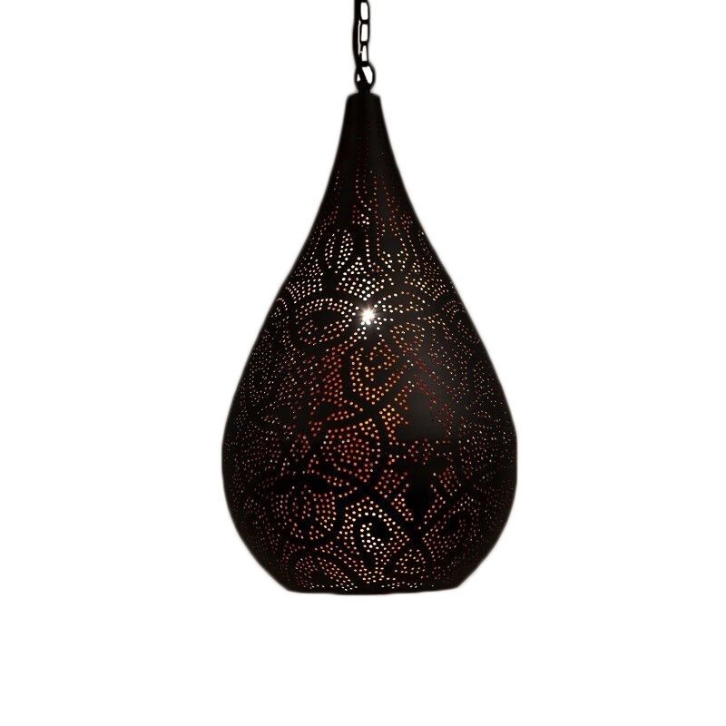 Zwarte oosterse hanglamp filigrain, Zina