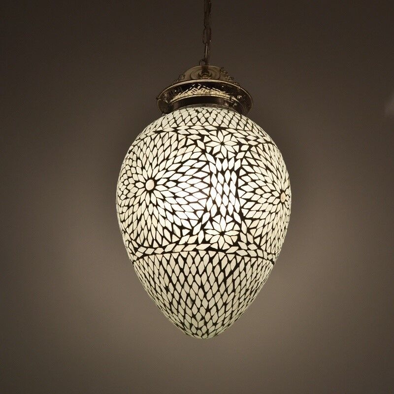 Witte oosterse hanglamp mozaïek, Isa