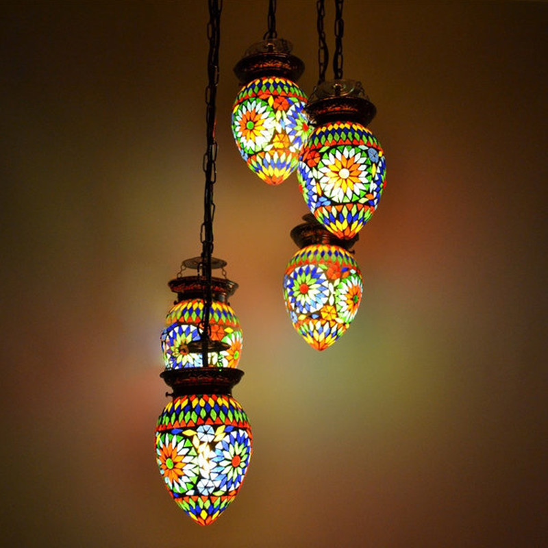 Veelkleurige oosterse hanglamp mozaïek, Amir Veelkleurige oosterse hanglamp mozaïek, Amir