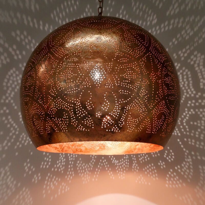 Koperen oosterse hanglamp filigrain, Alyssa