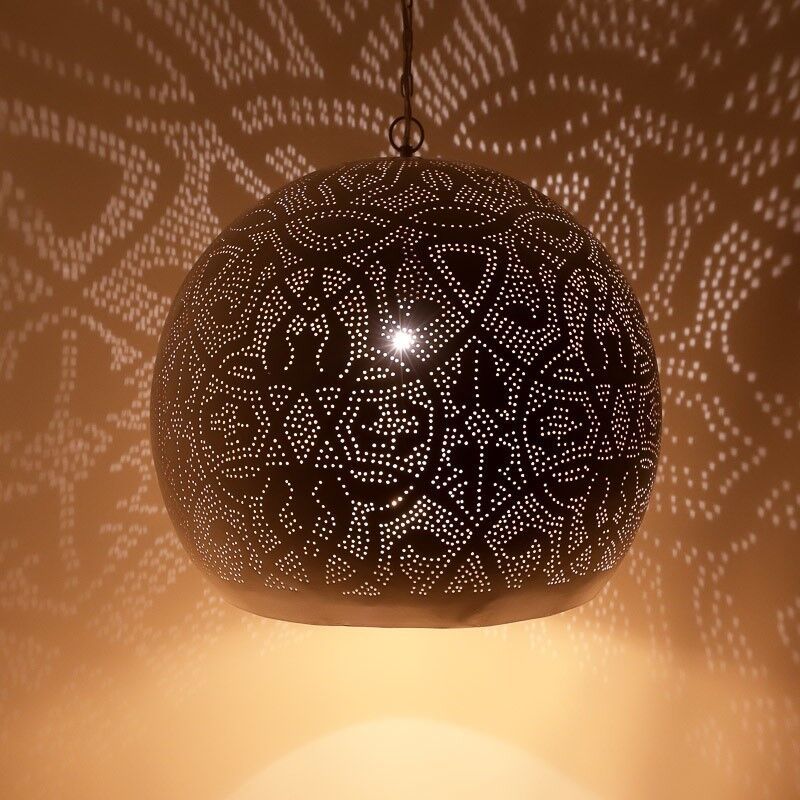 Witte oosterse hanglamp filigrain, Alyssa