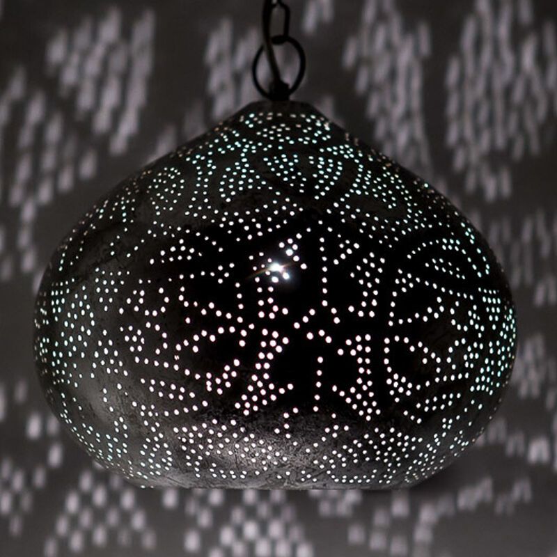 Zilveren oosterse hanglamp metaal, Noah Zilveren oosterse hanglamp metaal, Noah