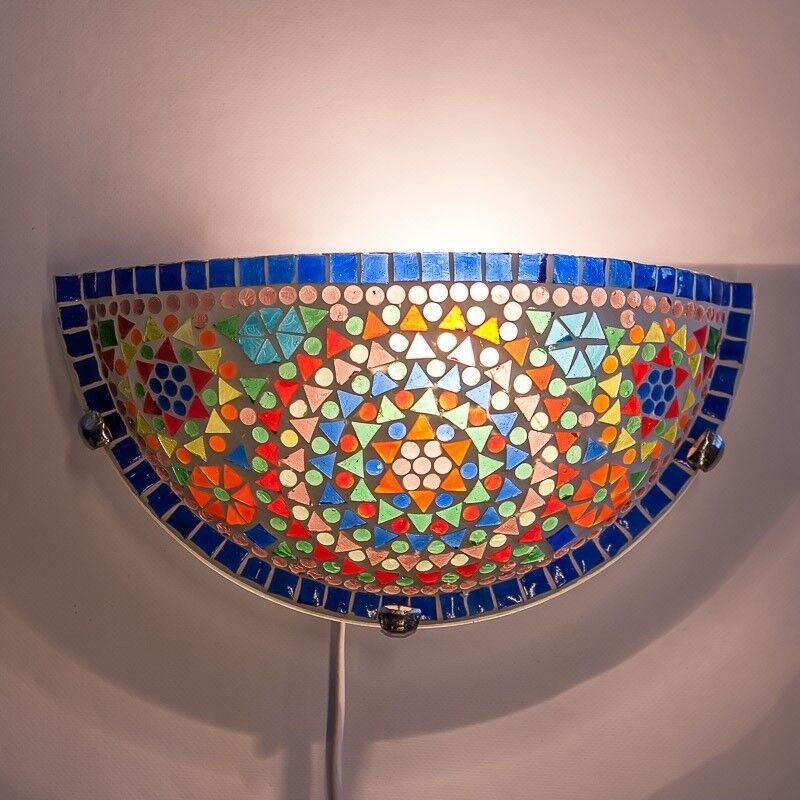 Veelkleurige oosterse wandlamp mozaïek, Haja Veelkleurige oosterse wandlamp mozaïek, Haja