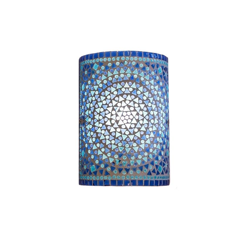 Blauwe oosterse wandlamp mozaïek, Mahdia