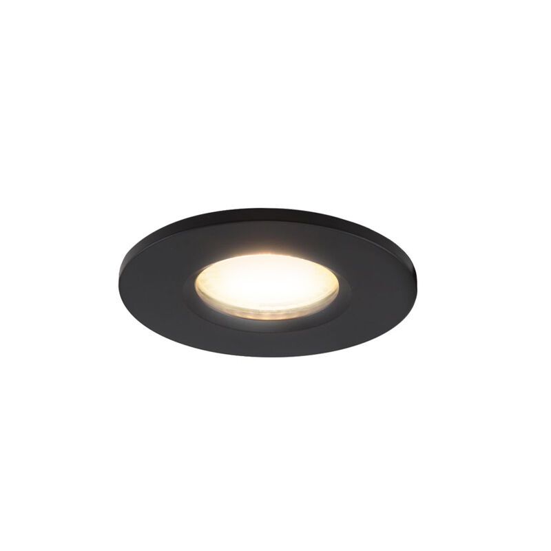Zwarte mini inbouwspot aluminium, Philomena, 1,5W, 2700K LED, IP44 Zwarte mini inbouwspot aluminium, Philomena, 1,5W, 2700K LED, IP44
