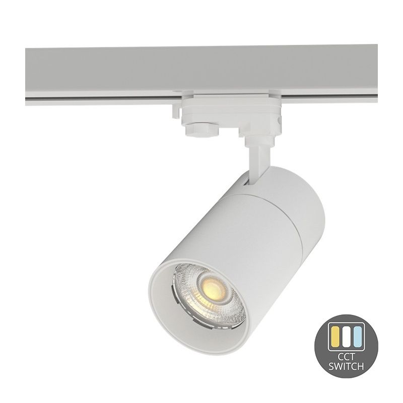 Witte 3-fase spot Rozina, 10W, white switch, dimbaar, Pro