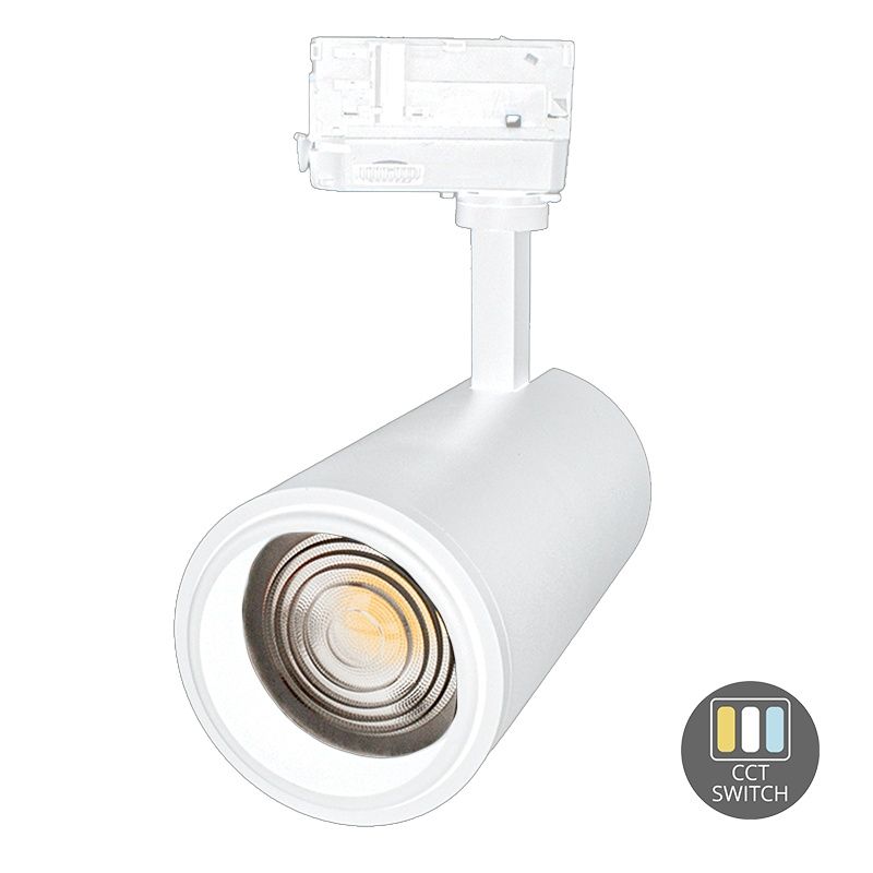 Witte 3-fase spot Rosella, 10W, white switch, Pro