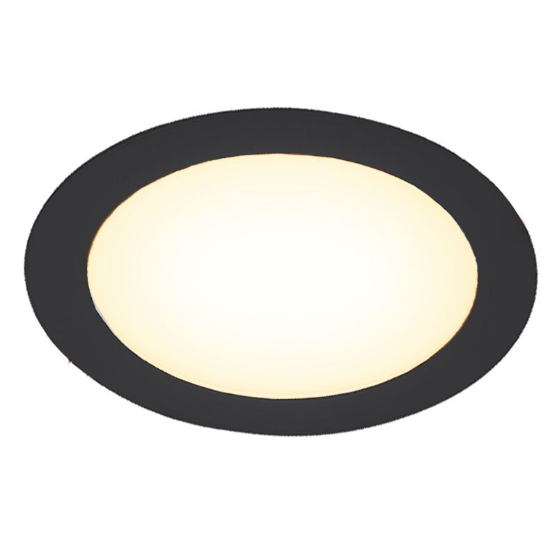 Zwarte downlight aluminium, Umbriel, 9W, 3000K LED, IP44