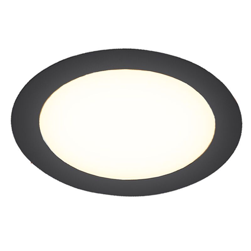 Zwarte downlight aluminium, Umbriel, 12W, 4000K LED, IP44 Zwarte downlight aluminium, Umbriel, 12W, 4000K LED, IP44