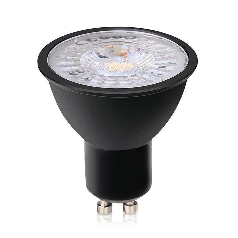 Dimbare GU10 LED lamp Antonie, zwart, 5W, 3000K