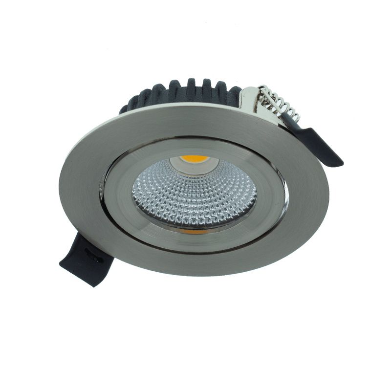 Zilveren downlight aluminium, Wimke, 5W, 3000K LED, IP44