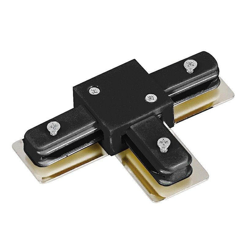 T-vorm connector voor 1-fase railverlichting, zwart T-vorm connector voor 1-fase railverlichting, zwart