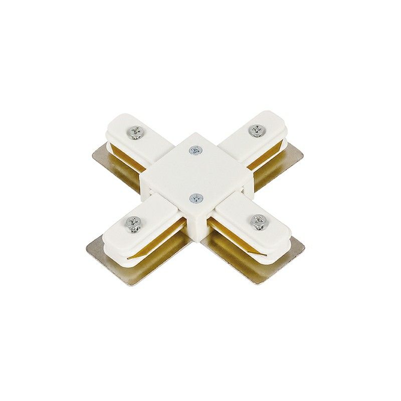 X-vorm connector voor 1-fase railverlichting, wit