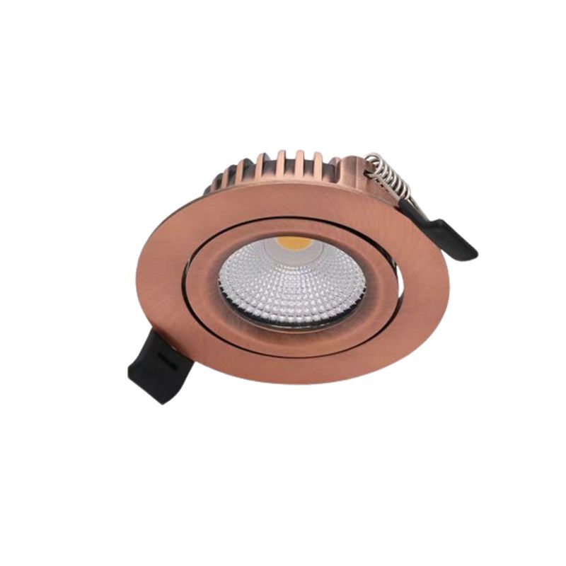 Koperen downlight aluminium, Wimke, 5W, 2700K LED, IP44