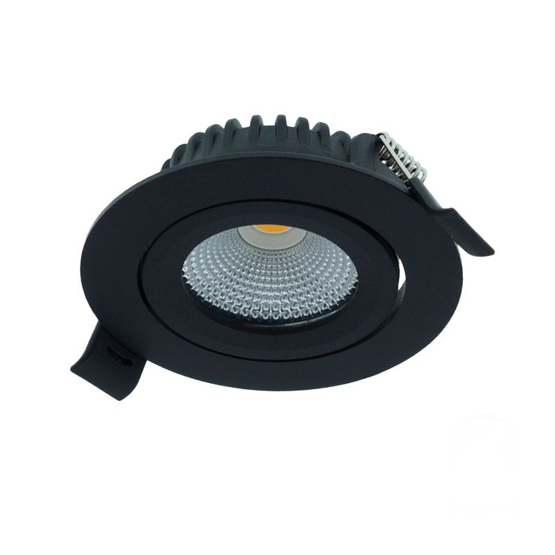 Zwarte downlight aluminium, Wimke, 5W, RGBW LED, IP54