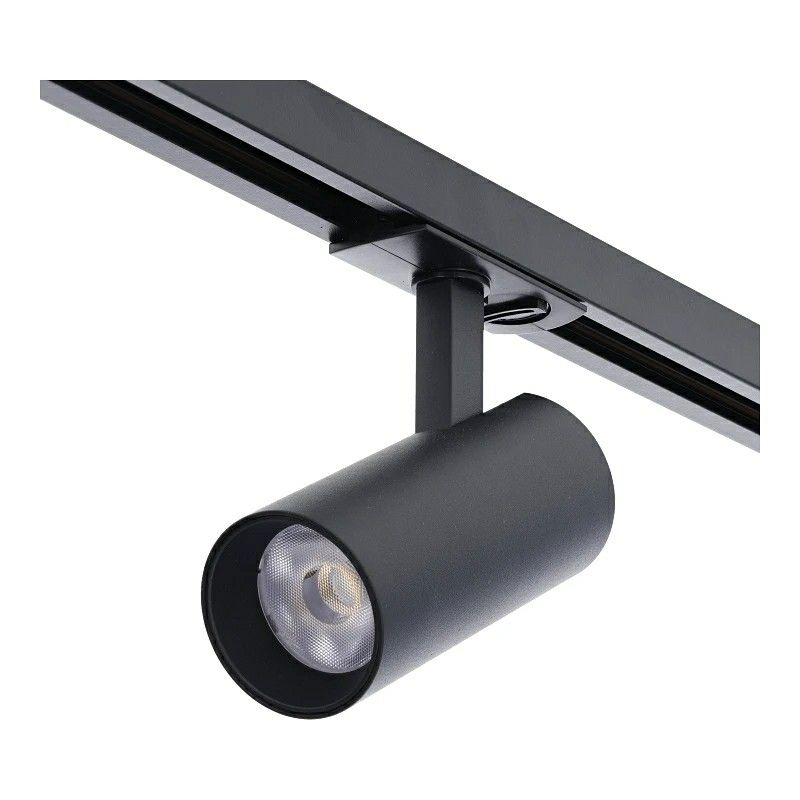 Zwarte 1-fase railsysteem spot aluminium, Enno, 10W, white switch LED