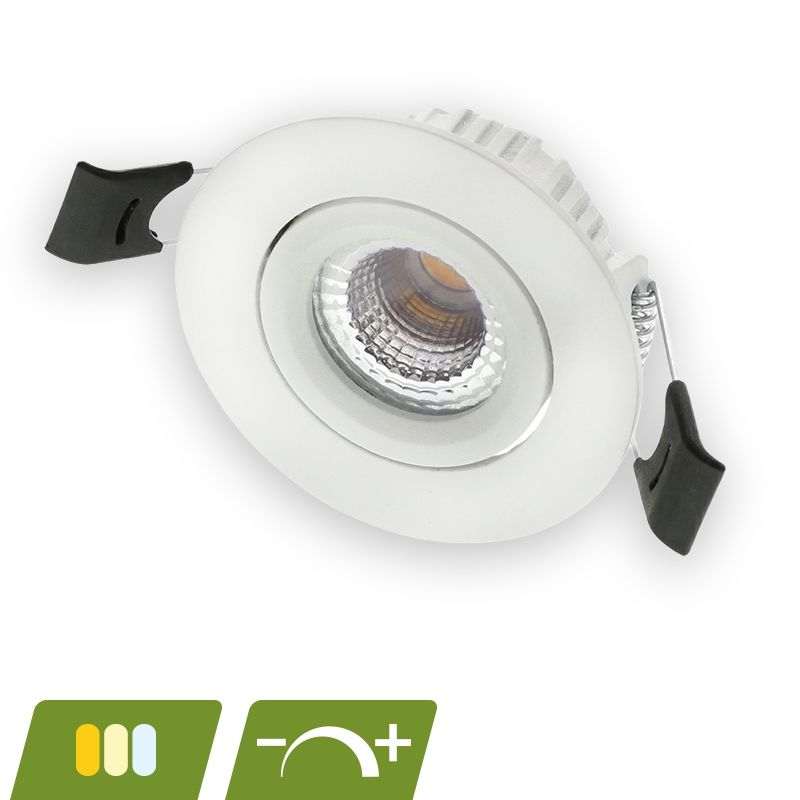 Witte downlight aluminium, Phyllis, 5W, white switch LED, IP65 Witte downlight aluminium, Phyllis, 5W, white switch LED, IP65