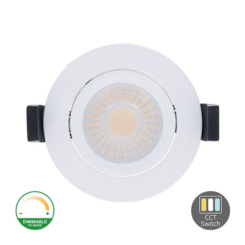 Witte downlight aluminium, Maite, 7W, white switch LED, IP65