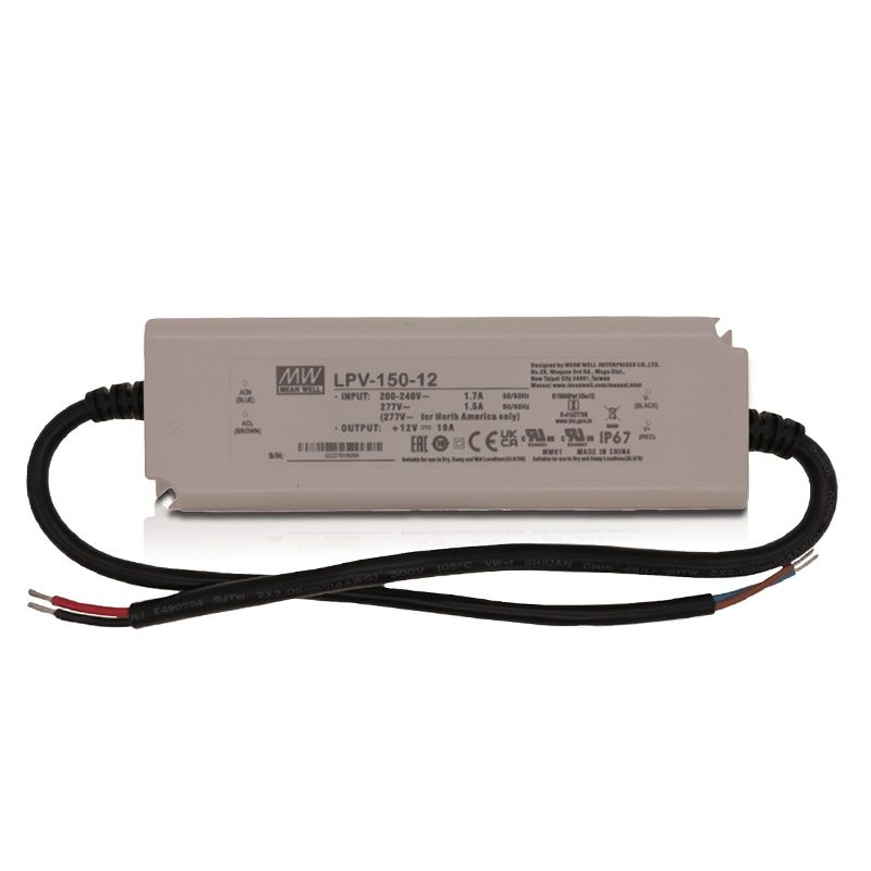 12V MeanWell LED driver, 150W, IP67 12V MeanWell LED driver, 150W, IP67