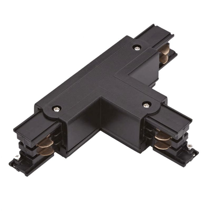 T-vorm connector voor 3-fase railverlichting, rechts 2, zwart, Pro