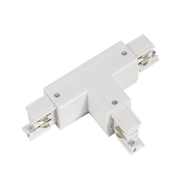 T-vorm connector voor 3-fase railverlichting, links 2, wit, Pro