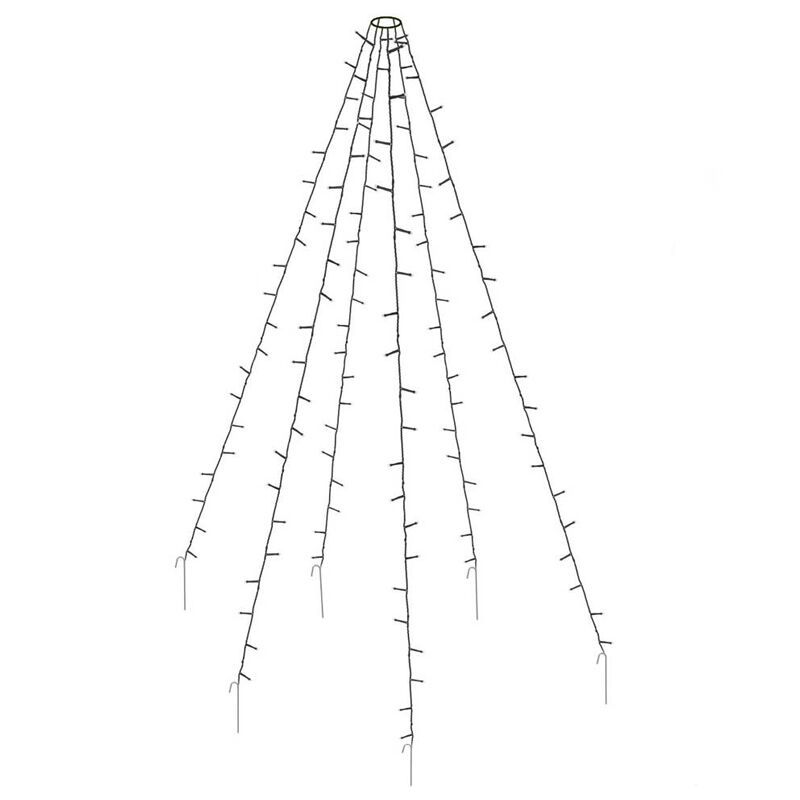 Vlaggenmast verlichting voor buiten, 192 leds, 6 strengen van 2m, zonder mast Vlaggenmast verlichting voor buiten, 192 leds, 6 strengen van 2m, zonder mast