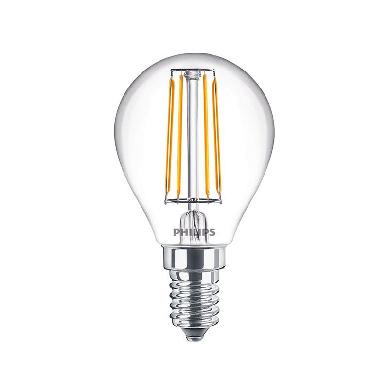 Dimbare Philips E14 LED filament lamp 4,5W, 2700K
