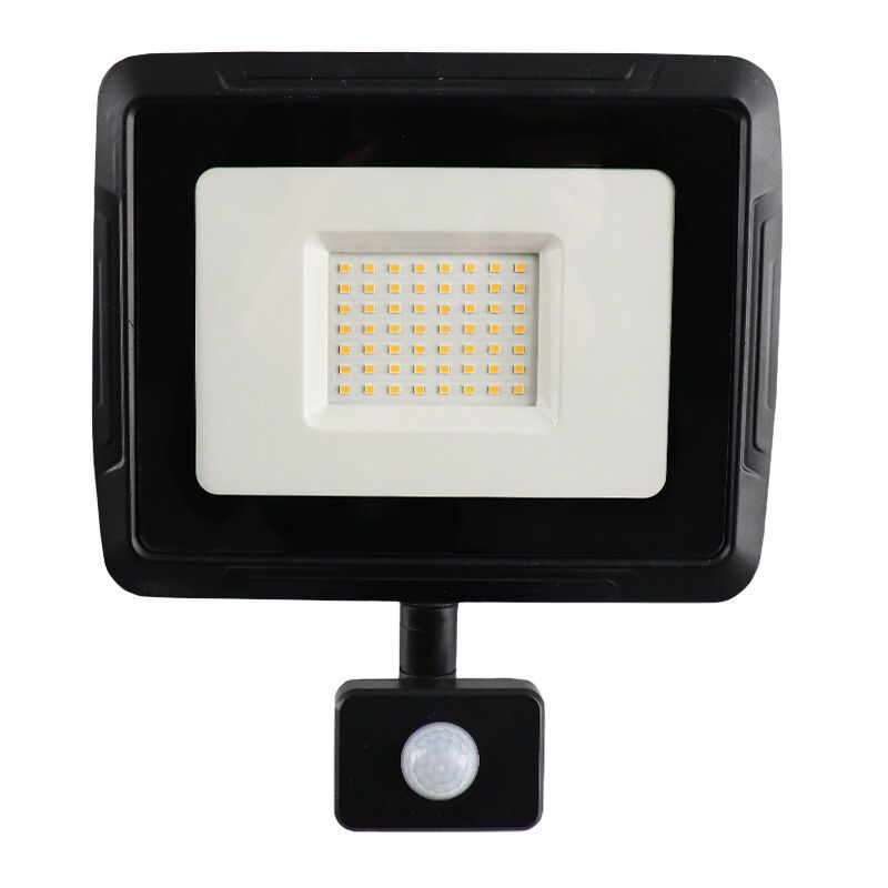 Zwarte LED schijnwerper met sensor Miro, 50W, 3000K Zwarte LED schijnwerper met sensor Miro, 50W, 3000K