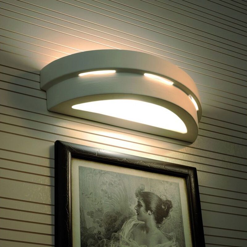 Moderne up down wandlamp Lidwina, wit, keramiek Moderne up down wandlamp Lidwina, wit, keramiek