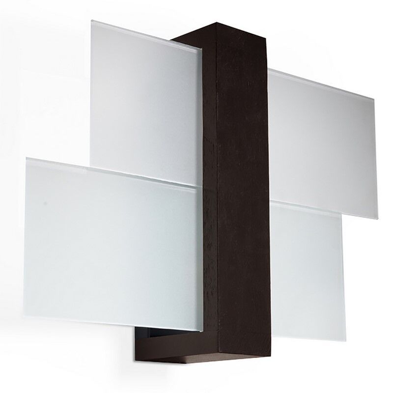 Moderne wandlamp Fouzia, bruin, hout