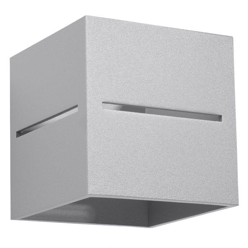 Grijze up down wandlamp Jacky, aluminium Grijze up down wandlamp Jacky, aluminium