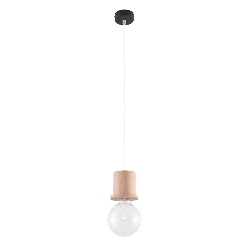 Landelijke hanglamp Gaelle, bruin, hout