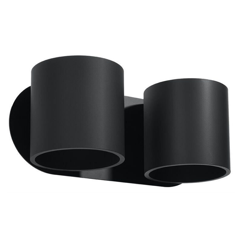 Zwarte up down wandlamp Amely, aluminium