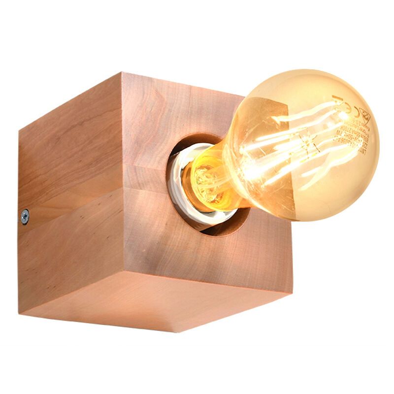 Landelijke wandspot Anniko, bruin, hout