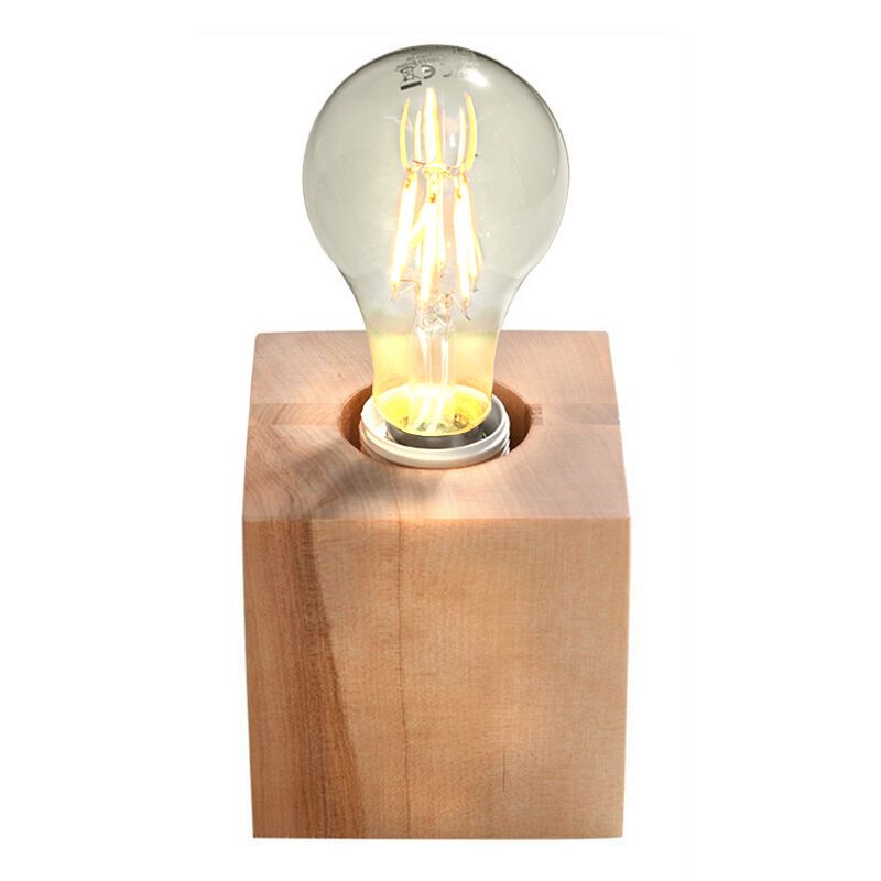 Landelijke tafellamp Anniko, bruin, hout Landelijke tafellamp Anniko, bruin, hout