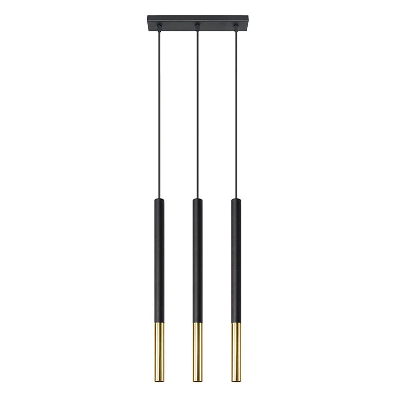 Moderne hanglamp Ilonca, goud, aluminium, 3L Moderne hanglamp Ilonca, goud, aluminium, 3L