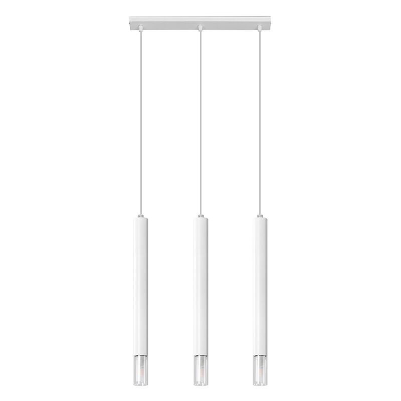 Moderne hanglamp Ishani, wit, staal, 3L Moderne hanglamp Ishani, wit, staal, 3L