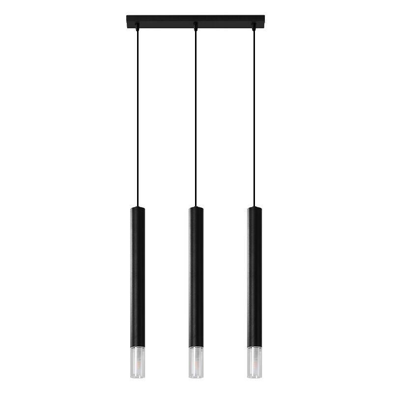 Moderne hanglamp Ishani, zwart, staal, 3L