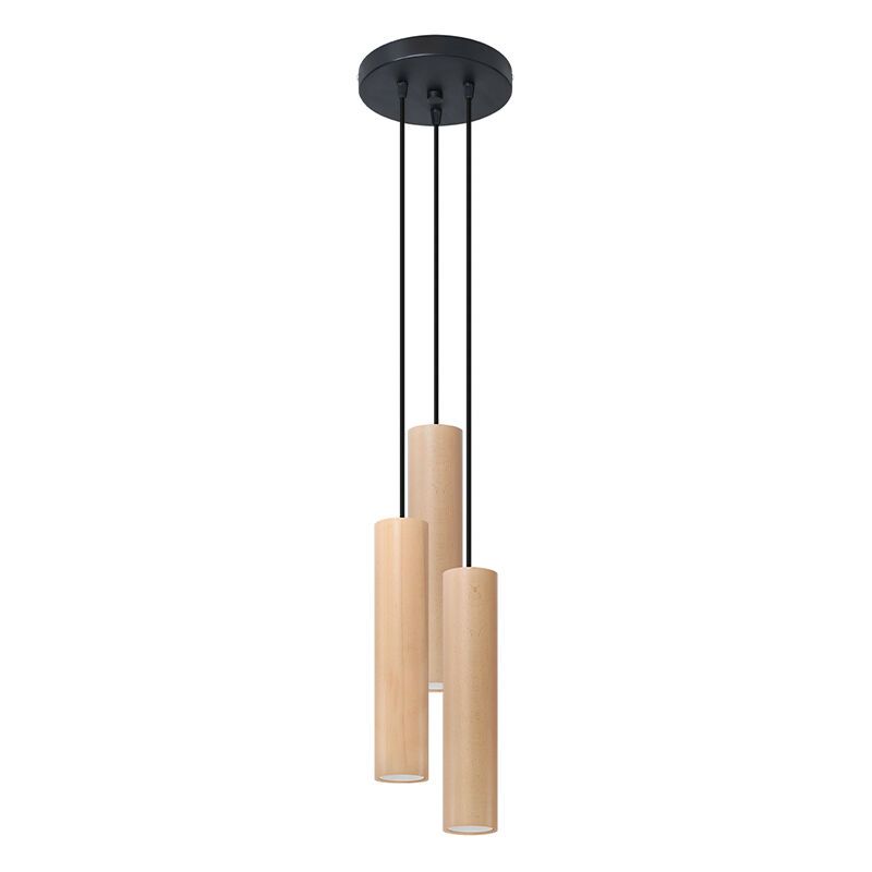 Houten hanglamp Francina, 3L