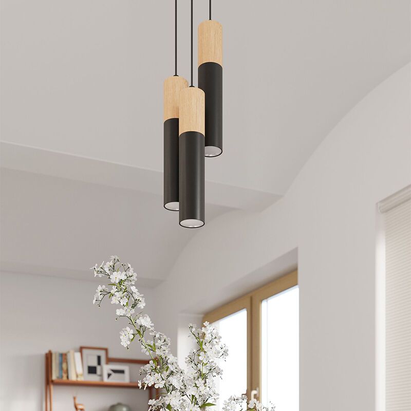Zwarte hanglamp Francesca, aluminium, 3L Zwarte hanglamp Francesca, aluminium, 3L