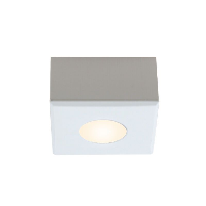 Vierkante witte Veranda opbouwspot Fredo, IP44, dimbaar Vierkante witte Veranda opbouwspot Fredo, IP44, dimbaar
