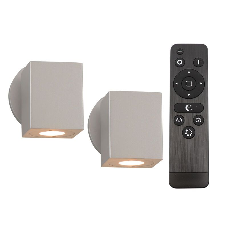 2 buitenlampen Rudy, 12V, incl. aansluitset en afstandsbediening