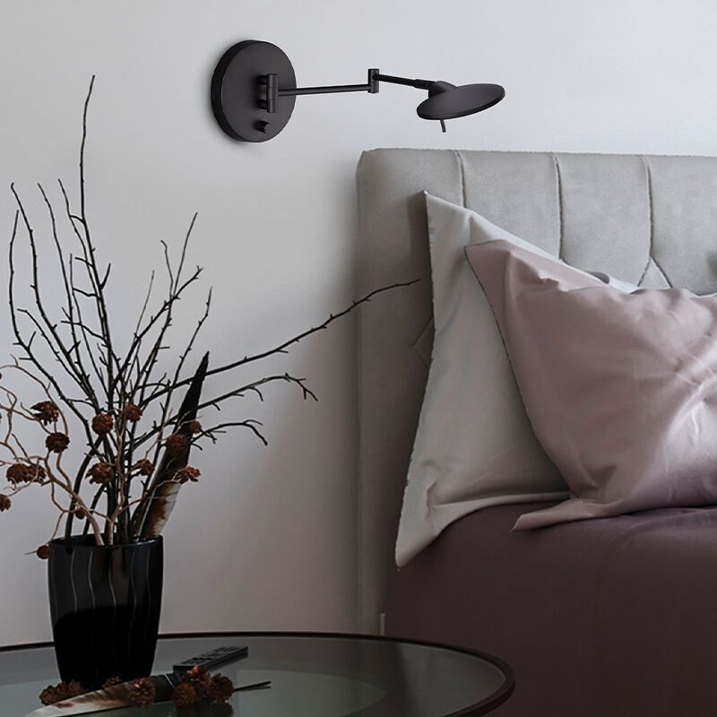 Zwarte wandlamp modern, Sinbad, 8W, 3000K LED