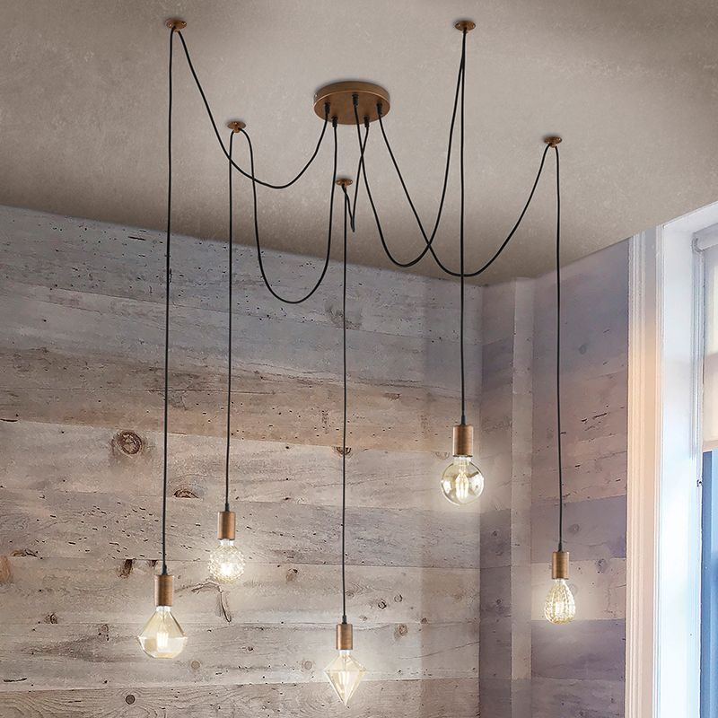 Koperen hanglamp retro, August