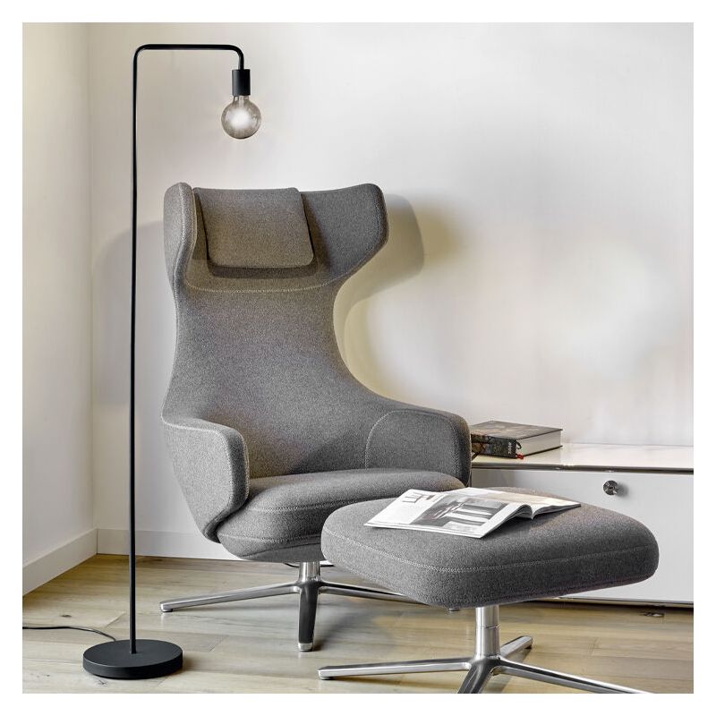 Zwarte vloerlamp modern, Ritual, met schakelaar Zwarte vloerlamp modern, Ritual, met schakelaar